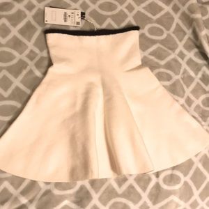 White Zara knit skater skirt